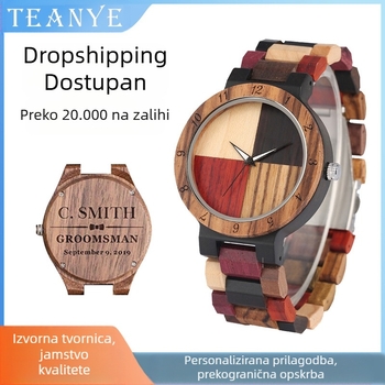 Vanjska trgovina Izvoz Prekogranična e-trgovina Amazon Najprodavaniji drveni muški sat Kvarcni drveni sat od ebanovine Dropshipping