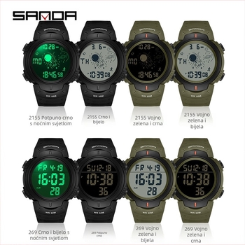 Muški tinejdžerski modni sat, vodootporni elektronički sat za sve vrste sportova, višenamjenski svjetleći budilnik, novi sportski trend 2024.