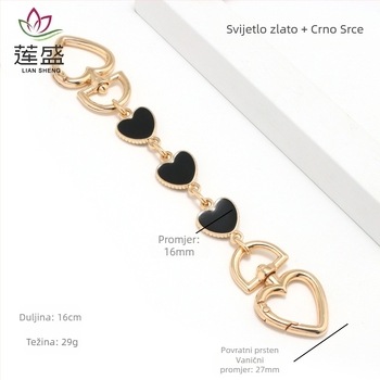 Torba s produženim lancem za Mahjong, torba Dionyor, remen za rame ispod pazuha, transformacija, lanac od srca i mjeseca, pribor, ukras s bisernim lancem