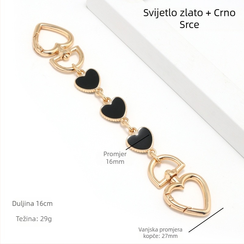 Torba s produženim lancem za Mahjong, torba Dionyor, remen za rame ispod pazuha, transformacija, lanac od srca i mjeseca, pribor, ukras s bisernim lancem