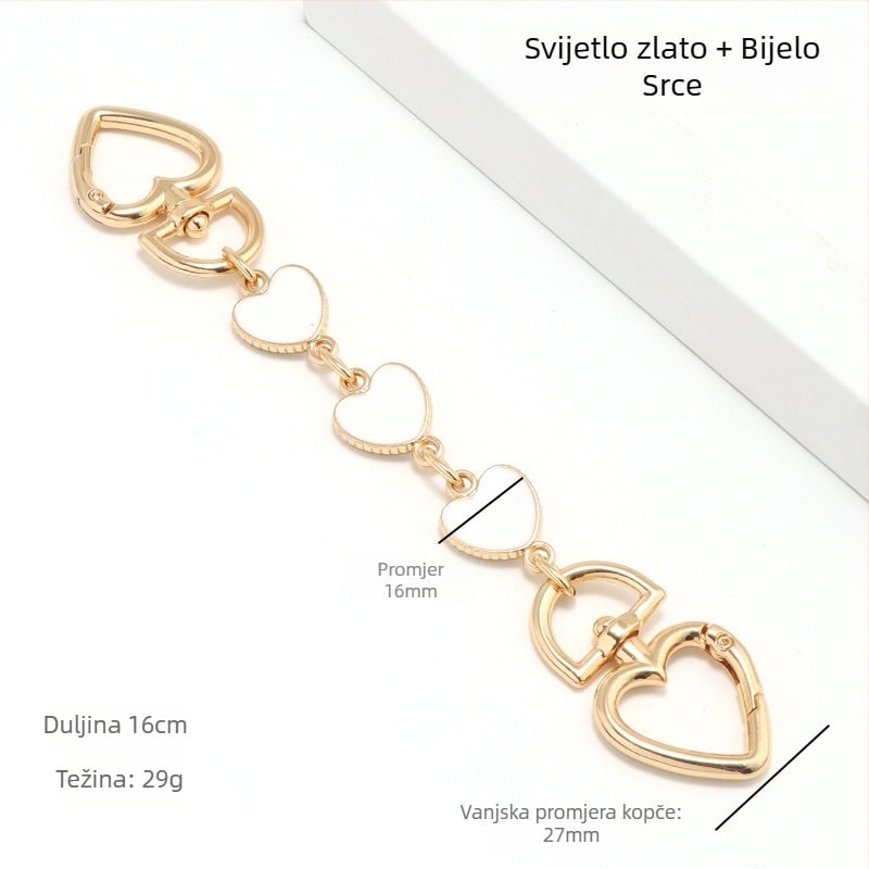 Torba s produženim lancem za Mahjong, torba Dionyor, remen za rame ispod pazuha, transformacija, lanac od srca i mjeseca, pribor, ukras s bisernim lancem