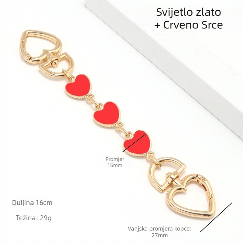 Torba s produženim lancem za Mahjong, torba Dionyor, remen za rame ispod pazuha, transformacija, lanac od srca i mjeseca, pribor, ukras s bisernim lancem