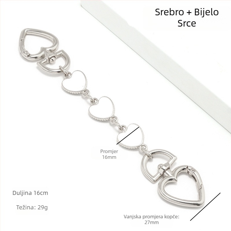 Torba s produženim lancem za Mahjong, torba Dionyor, remen za rame ispod pazuha, transformacija, lanac od srca i mjeseca, pribor, ukras s bisernim lancem