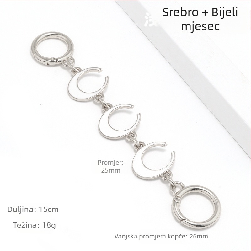 Torba s produženim lancem za Mahjong, torba Dionyor, remen za rame ispod pazuha, transformacija, lanac od srca i mjeseca, pribor, ukras s bisernim lancem