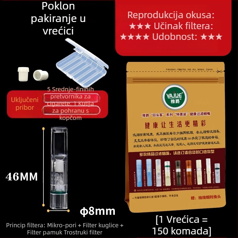 Izravna opskrba tvornice novim Arjue YJ-112 cirkulirajućim filterom za jednokratnu upotrebu, filter perlicama, pamučnim filterom s trostrukim filterom, držačem za cigarete