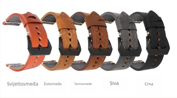 Tvornički direktno Crazy Horse kožni remen 22-20 mm prava kravlja koža s prekidačem za brzo otpuštanje pametni remen retro za muškarce