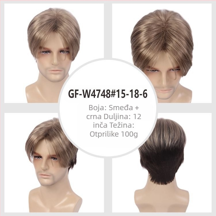 Guangzhou tvornica izravna prodaja Amazon blagdanska perika muška simulirana bešavna tanka Kani Karen zlatna perika