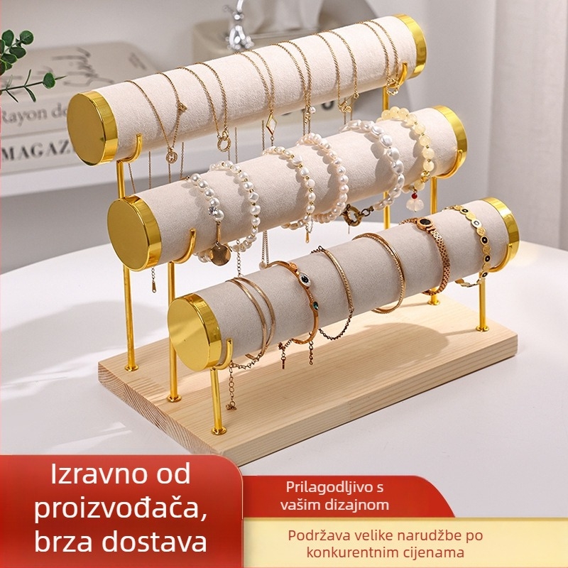 Stalak za narukvice, metalni višeslojni stalak za narukvice i nakit, ljestve za satove, stalak za pohranu narukvica, baršunasti stalak za nakit