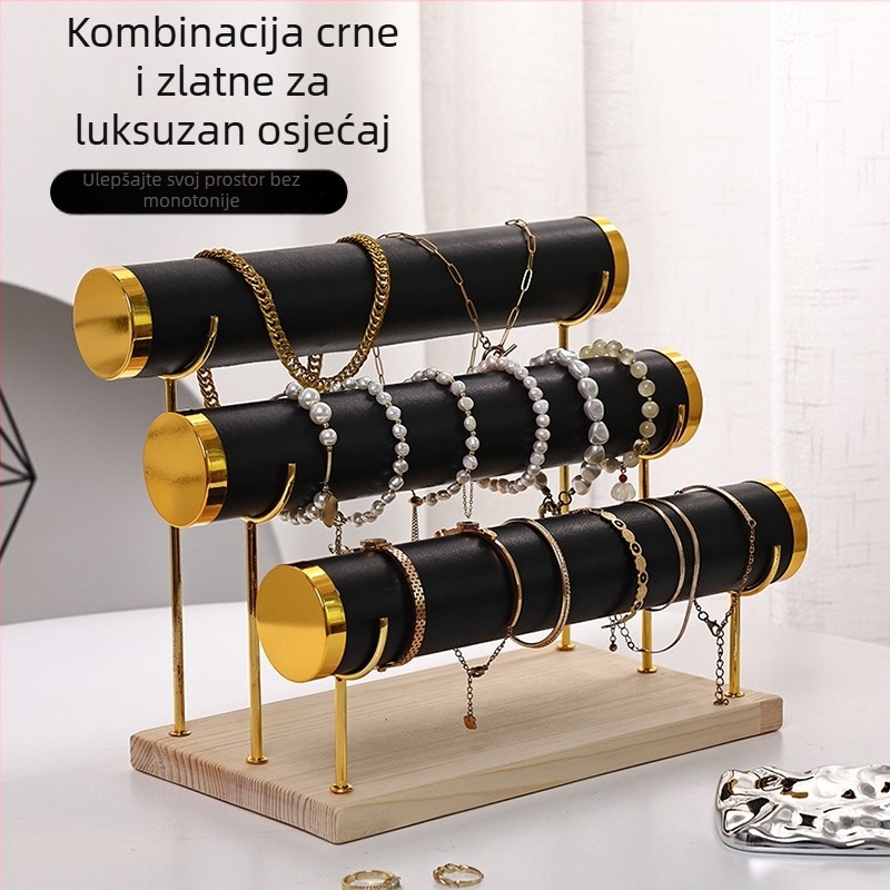 Stalak za narukvice, metalni višeslojni stalak za narukvice i nakit, ljestve za satove, stalak za pohranu narukvica, baršunasti stalak za nakit