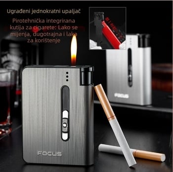 Focus 026A10 Paket Automatski vatromet Vatromet Integrirana kutija za cigarete Prijenosna izdržljiva, otporna na vlagu, otporna na pritisak, upaljač za kutiju za cigarete