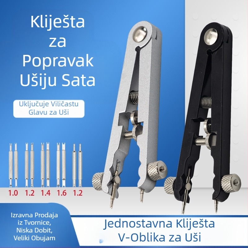 Alati za popravak satova za rastavljanje remena sata, kliješta za uši 6825 Alati za satove, kliješta za rastavljanje i sastavljanje ušiju, serija kliješta za uši u obliku slova V