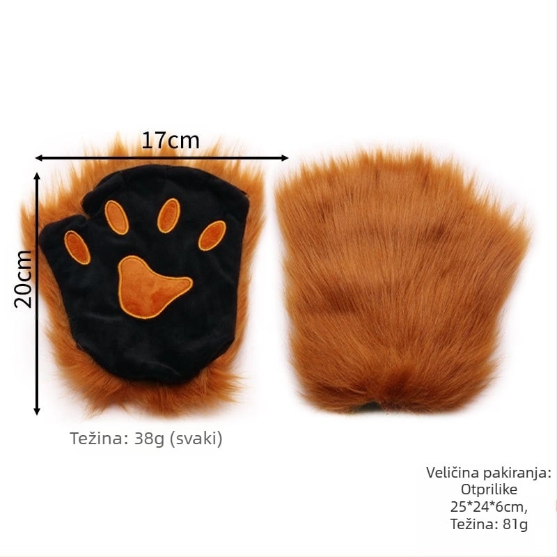 Set zvijerinih ušiju i repova, lavova, krava, žirafa, rakuna, traka za kosu, rep, dodaci za kosu, pokrivala za glavu, ručno rađena kosa