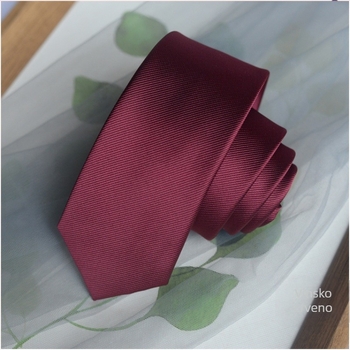 Proizvođač prekogranične korejske kravate čiste boje za muškarce, ležerne formalne odjeće, poslovne uske verzije, uske, u preppy stilu, crne, moderne, modne
