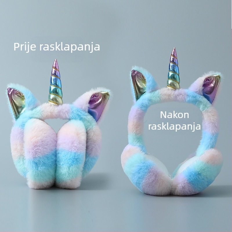 Slušalice Tople slušalice Plišane crtane jednoroge Plišane slušalice Tople slušalice Šareni JEDNOROZI