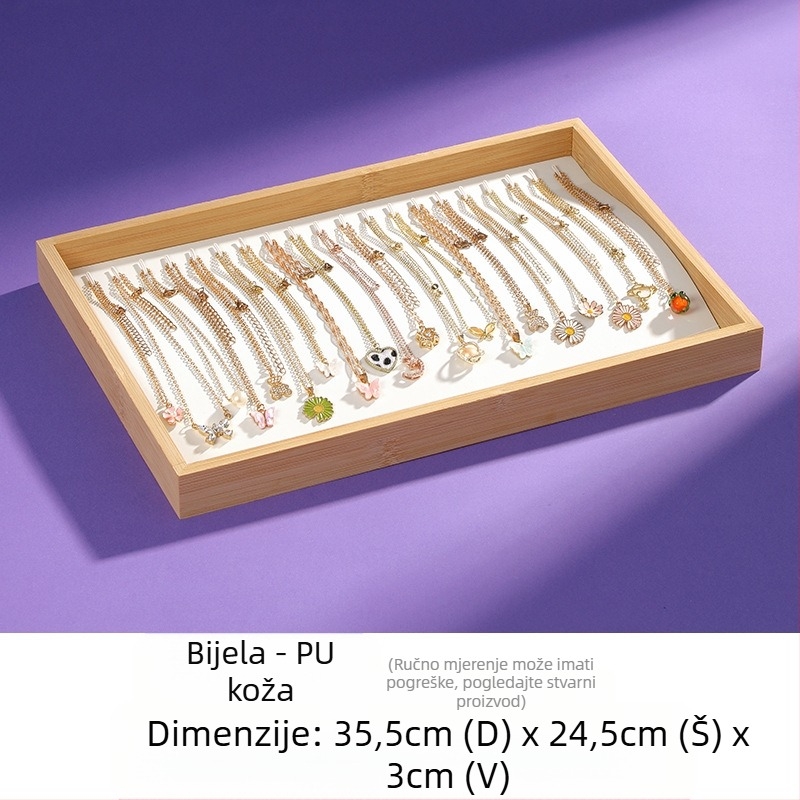 Stalak za nakit od bambusa i drva za ogrlice, pladanj za nakit, pladanj za narukvice i privjeske, paleta za nakit