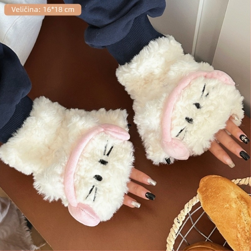 Zimske slatke Joker štitnike za uši, rukavice za djevojčice, hladnootporne biciklističke odijelo, toplo, vjetrootporno, s poluprstima, slatki nakit