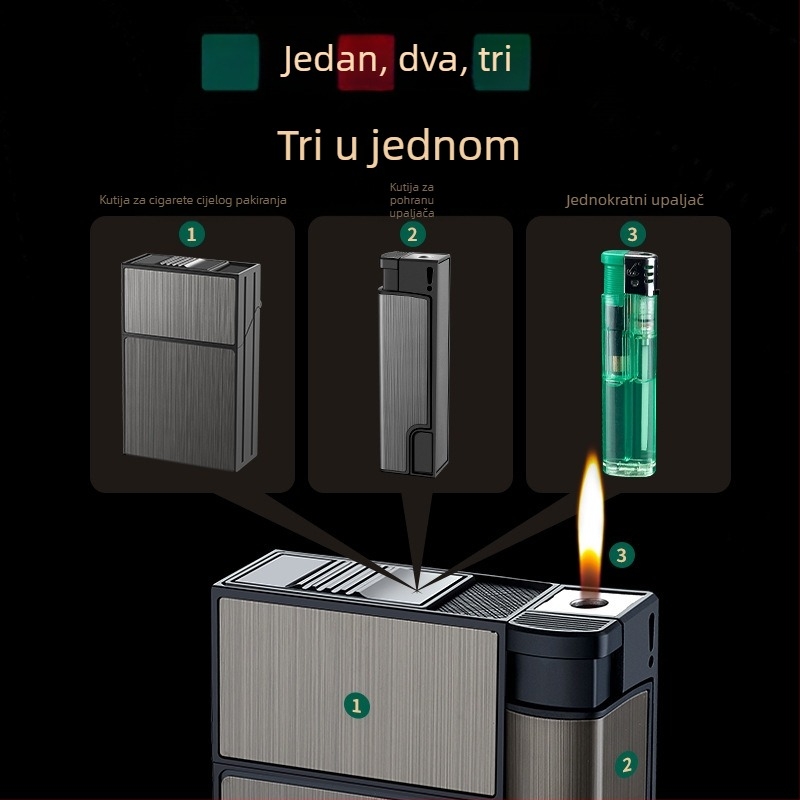 Internet crveni kreativni upaljač za cigarete integrirani paket od 20 personaliziranih prijenosnih upaljača za cigarete otpornih na tlak i vlagu s upaljačem