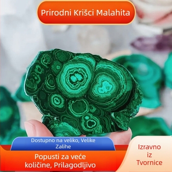 Prirodni kristal malahit, narezani mineralni kristal, sirovi kamen, polirani ukrasni kamen, uzorak geološke znanosti, prekogranična upotreba