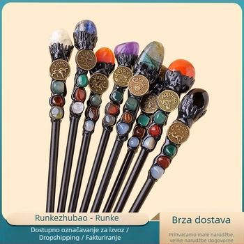 Prekogranični prirodni kristalni originalni kamen dvanaest zviježđa čarobni štapić kristalni element originalni kamen čarobno žezlo rekviziti veleprodaja