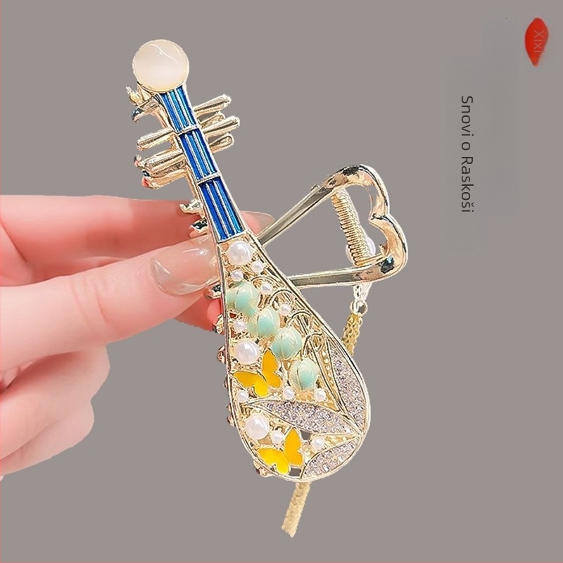 Nova kopča za kosu u kineskom nacionalnom stilu, velika drevna resasta ukosnica za kosu za leđa, visokokvalitetna maska za lice s likovima fu, kopča za morskog psa