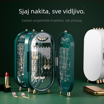 Samostalno dizajnirana lagana luksuzna stolna kutija za pohranu nakita naušnice naušnice nakit višeslojna kutija za nakit otporna na prašinu