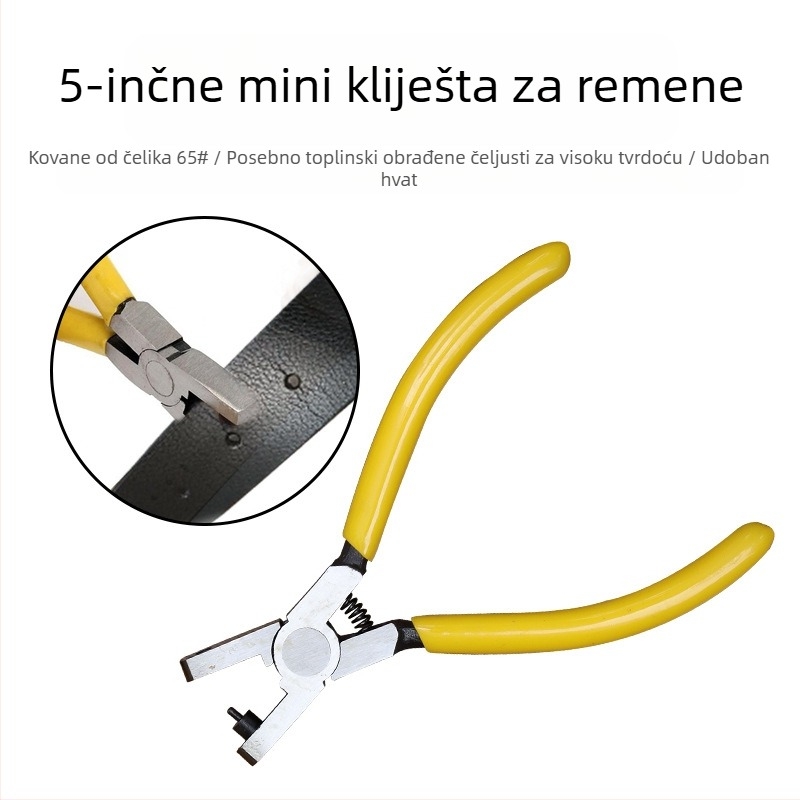 5-inčna mini kliješta za bušenje remena, stezaljka za otvaranje remena za sat, kliješta za bušenje kože, alat za otvaranje kože "uradi sam"