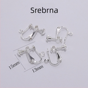 Metalni bakar bez rupe za uho, vijčana kopča za uho 15*13 mm, DIY ručno izrađeni dodaci, kopča za naušnice, materijal za naušnice