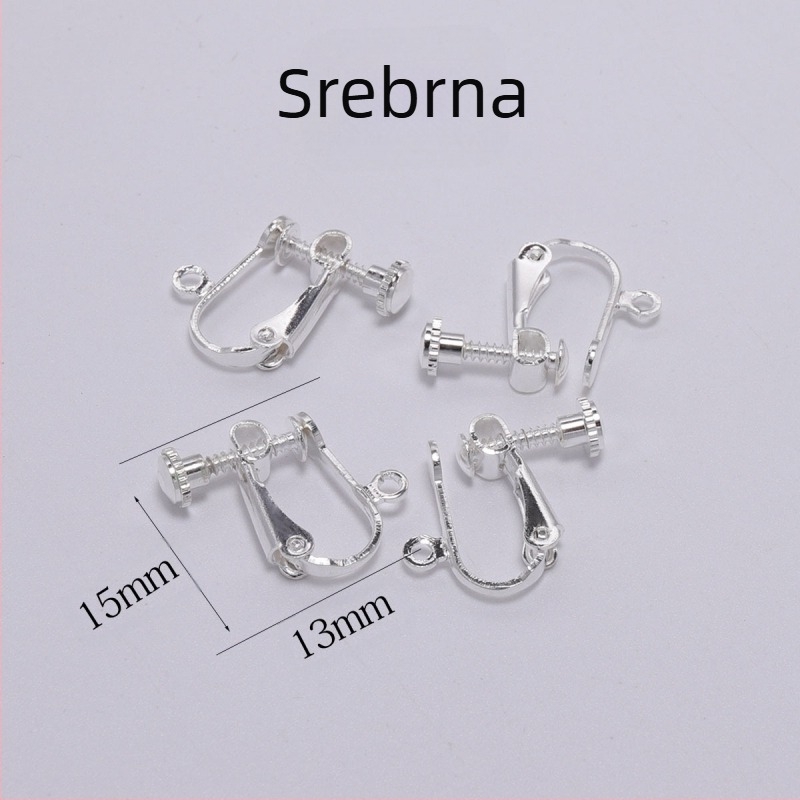 Metalni bakar bez rupe za uho, vijčana kopča za uho 15*13 mm, DIY ručno izrađeni dodaci, kopča za naušnice, materijal za naušnice