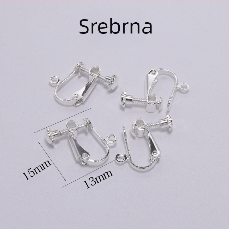Metalni bakar bez rupe za uho, vijčana kopča za uho 15*13 mm, DIY ručno izrađeni dodaci, kopča za naušnice, materijal za naušnice