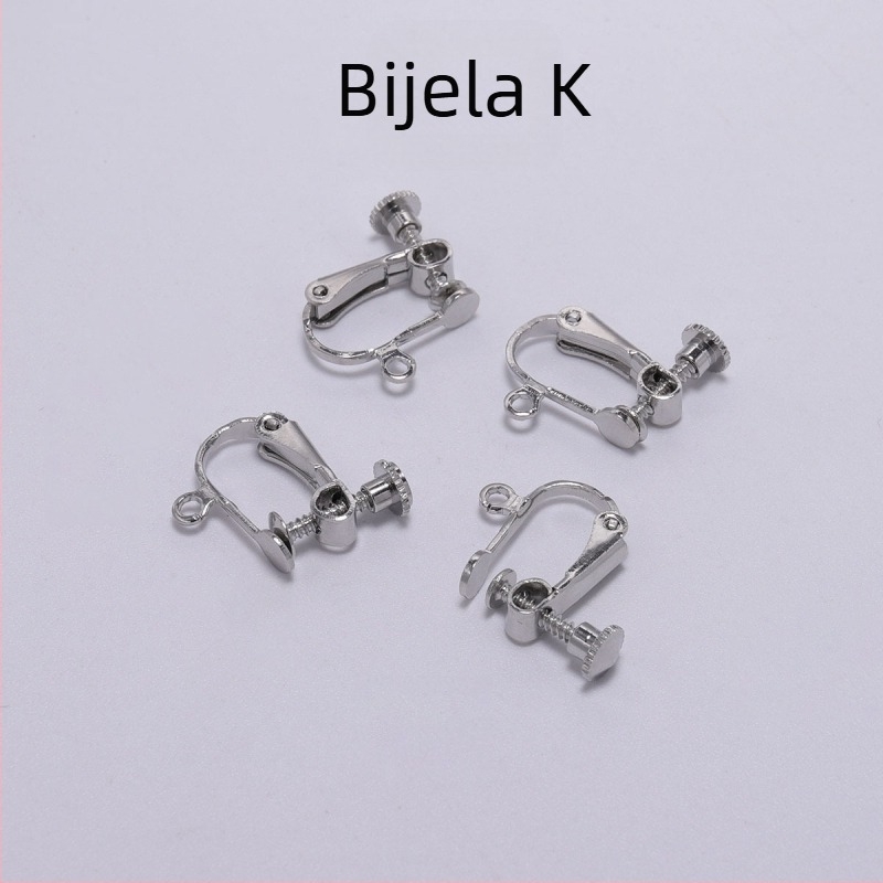 Metalni bakar bez rupe za uho, vijčana kopča za uho 15*13 mm, DIY ručno izrađeni dodaci, kopča za naušnice, materijal za naušnice