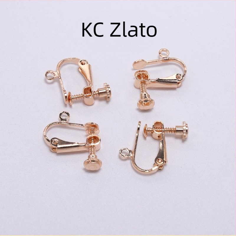 Metalni bakar bez rupe za uho, vijčana kopča za uho 15*13 mm, DIY ručno izrađeni dodaci, kopča za naušnice, materijal za naušnice