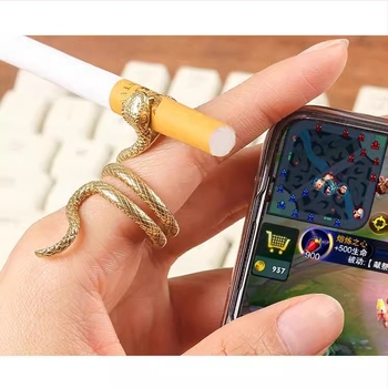 Mesingani prsten sa zmijom, držač za cigarete, prsten za držač za cigarete, moderan držač za pušenje, kreativni držač za cigarete, hip-hop držač za cigarete, set za pušenje
