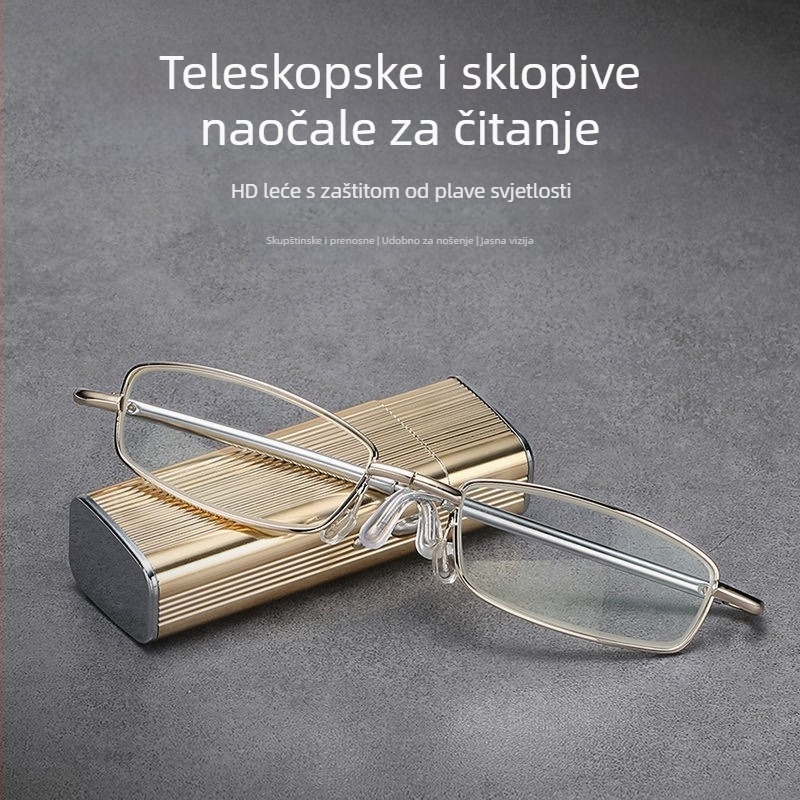 Eksplozivna džepna antena, sklopiva tremolo mala crvena knjižica s HD zaštitom za oči, modne ultra lagane naočale za čitanje protiv umora