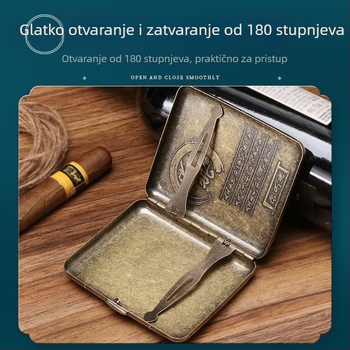 Nova metalna dvostrana preklopna 20-inčna tabakera s brončanim cvijetom, automatska prijenosna tabakera na zalihi, veleprodaja tvornica