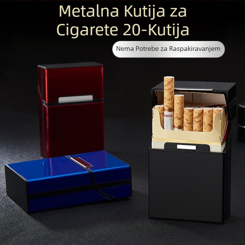 Personalizirana modna kutija za cigarete od 20 komada, automatska plastična aluminijska kutija za cigarete za muškarce, grubo dimljena, kreativna kutija za cigarete
