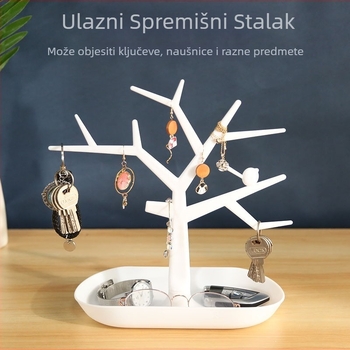 Ulazni stalak za pohranu artefakata u boji stabla kreativni stalak za nakit s privjeskom, prstenjem i naušnicama, stalak za pohranu artefakata