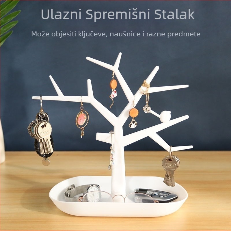 Ulazni stalak za pohranu artefakata u boji stabla kreativni stalak za nakit s privjeskom, prstenjem i naušnicama, stalak za pohranu artefakata