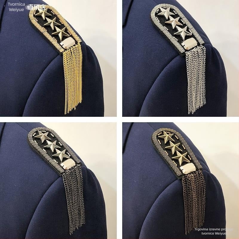 Vruća rasprodaja britanske vintage odjeće i dodataka za ramena, temperamentnih metalnih resastih epoleta, medalje s petokrakom zvijezdom za muškarce i žene, broš