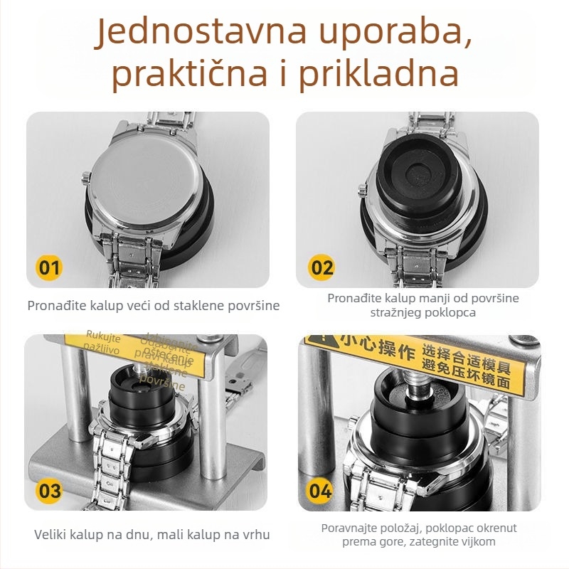 Alat za popravak satova, preša za poklopce satova, ručni pritisak, mjenjač poklopaca kvarcnih satova, otvarač poklopca baterije, specijalni alat za popravak