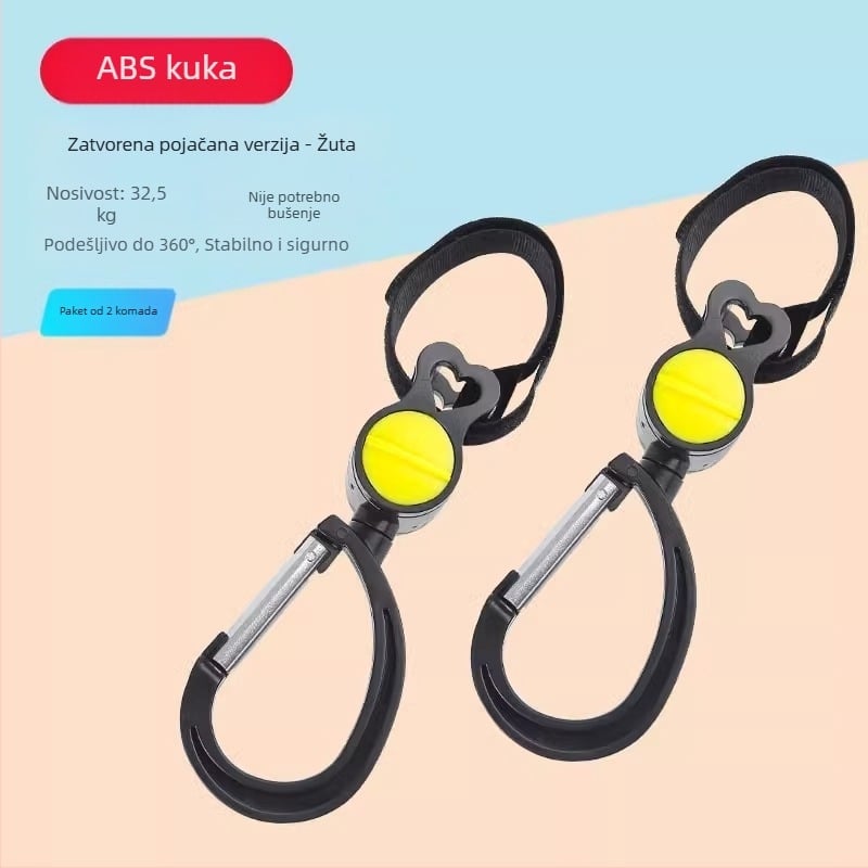 Kuka za vješanje torbi za kolica, Dodaci za dječja kolica, Univerzalni prostor za pohranu