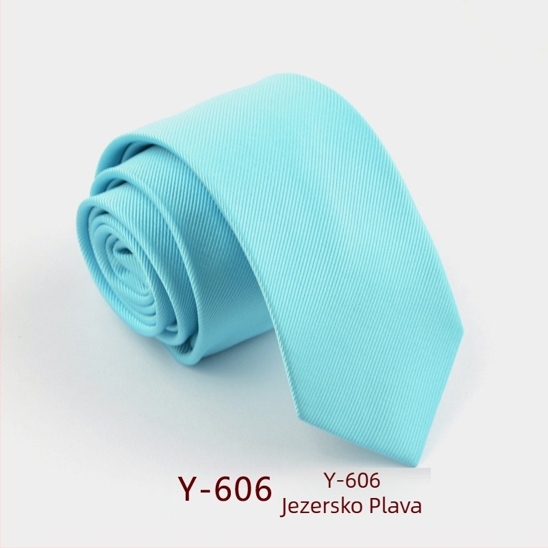 Formalna 6 cm uska kravata čiste boje za muškarce, korejska moda, britanska poslovna, uska verzija, crno-crvena, čiste boje, prugice