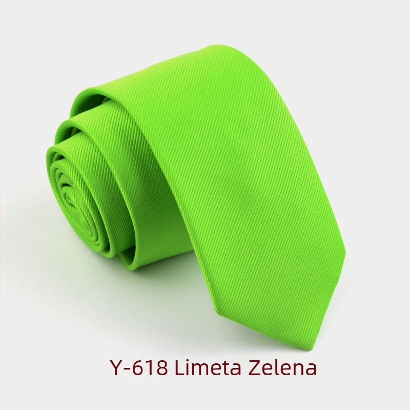 Formalna 6 cm uska kravata čiste boje za muškarce, korejska moda, britanska poslovna, uska verzija, crno-crvena, čiste boje, prugice