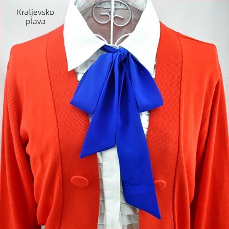 Leptir-mašna za žene, nova čipkasta, korejski stil, britanski akademski stil, valovita točkica, jednobojna, šifonska kravata, vrpca, modna mašna