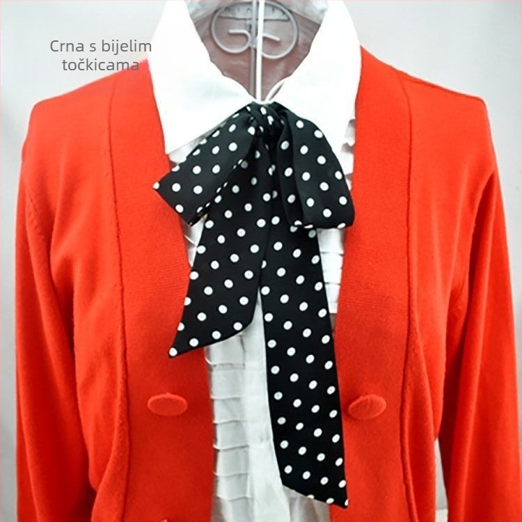 Leptir-mašna za žene, nova čipkasta, korejski stil, britanski akademski stil, valovita točkica, jednobojna, šifonska kravata, vrpca, modna mašna