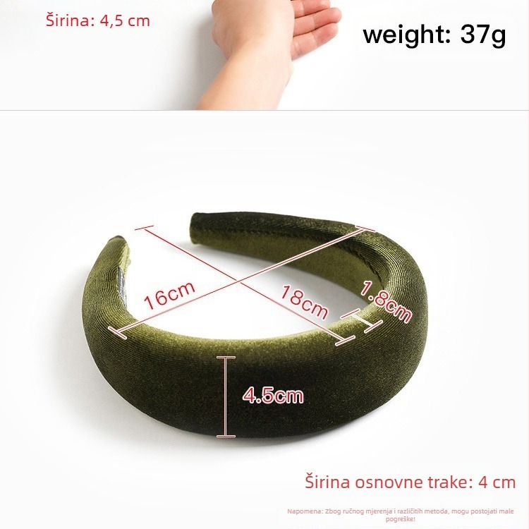 Europa i Sjedinjene Države prekogranična prodaja Amazon zlatni baršunasti baršunasti spužvasti trak za kosu za jesen i zimu debeli baršunasti crni trak za glavu za žene