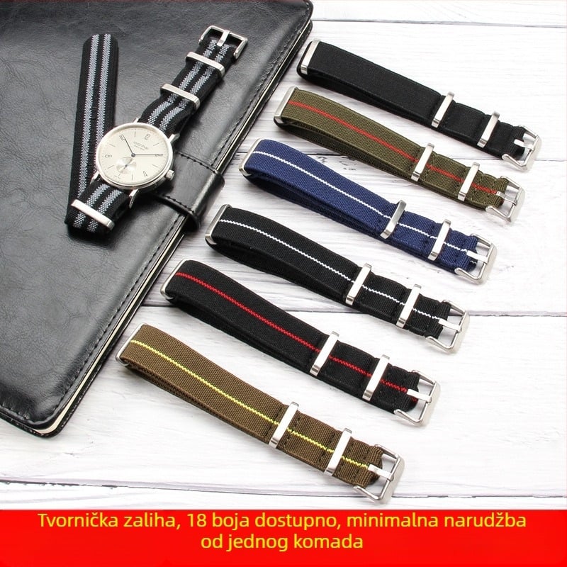 NATO muški i ženski NATO najlonski elastični remen s jednim remenom 18 20 22 mm padobranski elastični tkani remen za sat