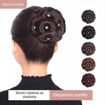 Perika, paket za kosu s cirkonima, pupoljci, dodaci za kosu, kopča s devet cvjetova, kuglasta glava, paket za uvijanje kose