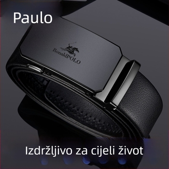 RONALDPOLO remen muški kožni automatska kopča čista kravlja koža muški remen poslovni jednostavni remen za hlače poklon veleprodaja