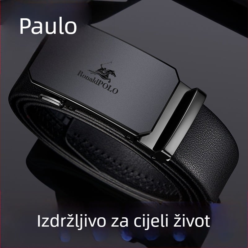 RONALDPOLO remen muški kožni automatska kopča čista kravlja koža muški remen poslovni jednostavni remen za hlače poklon veleprodaja