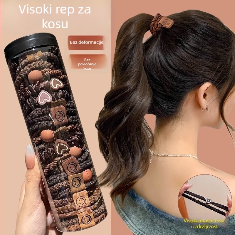 Traka za kosu, konopac za kosu za žene i odrasle, nova traka za kosu iz 2024., Ponda Tail, visoka elastična i izdržljiva gumena traka, pokrivalo za glavu